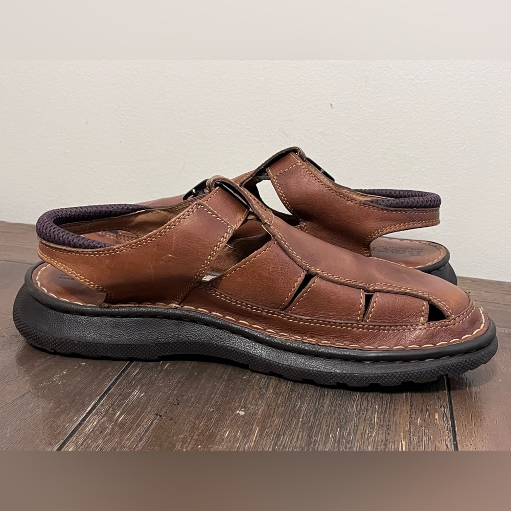 Born Brown Leather Fisherman Sandals Mens Size 12 - Picture 5 of 11